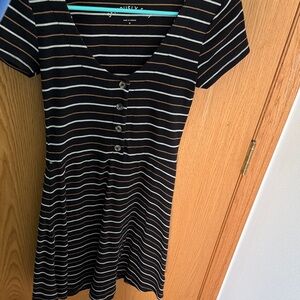 American Eagle Outfitters Black Striped Mini Dress